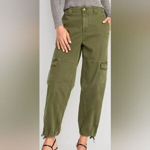 NWT! Old Navy Conifer Cargo Barrel Leg Pants Olive Green Womens Size XXL